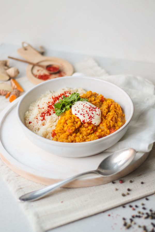 Lentilles corail au curry