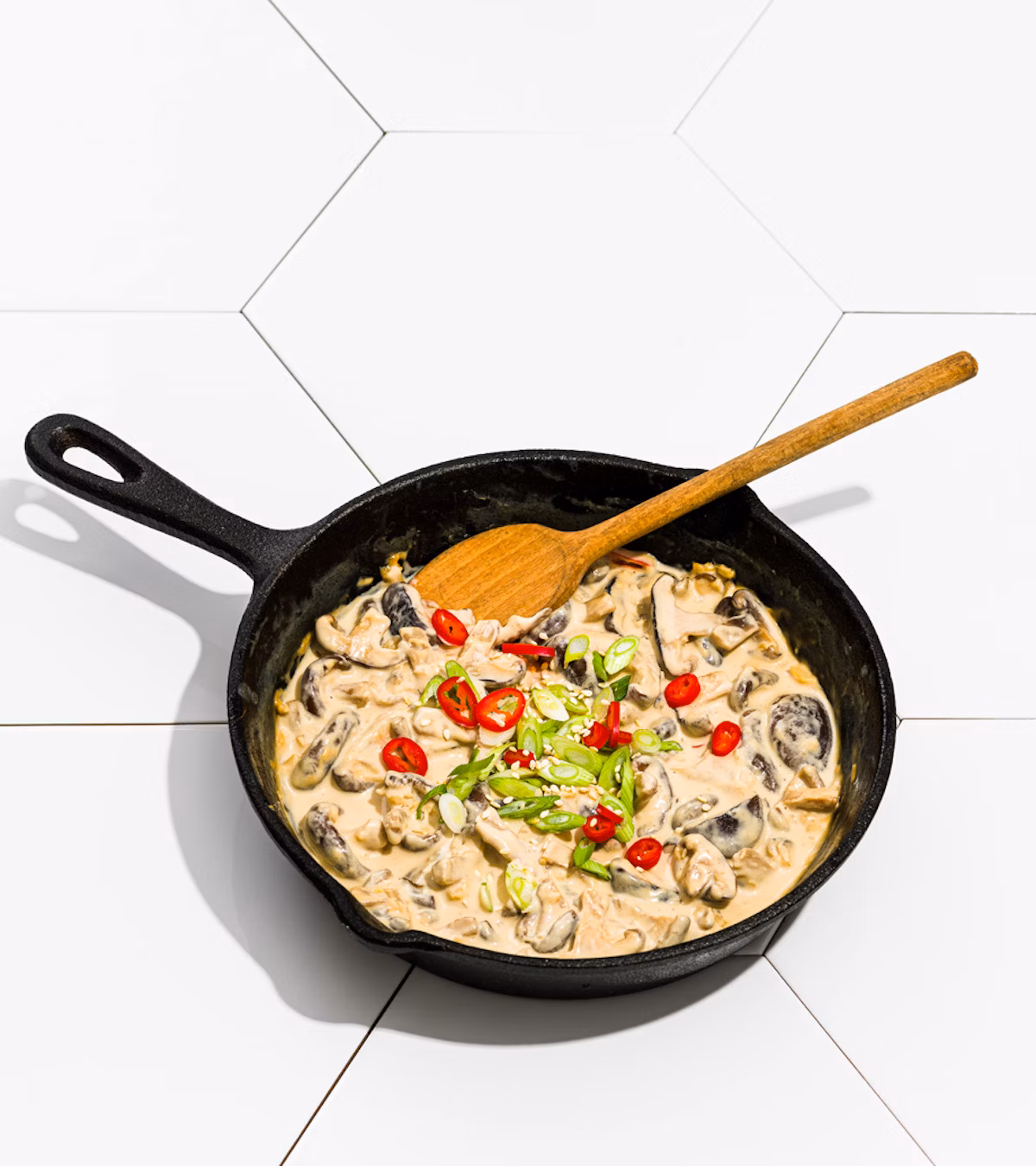 Shiitakes grillés avec crème pimentée au sésame