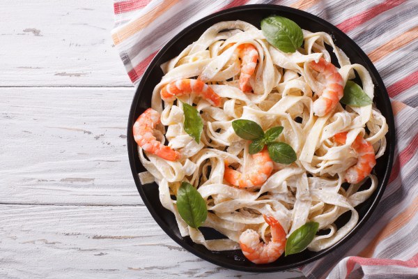 Pâte aux crevettes a la crème