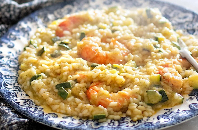 Risotto aux courgettes et crevettes