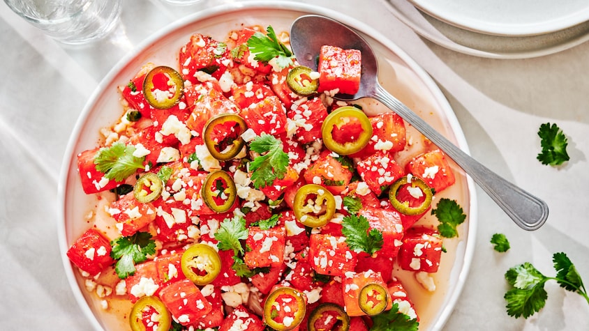 Salade de melon d’eau à la lime et aux jalapeños