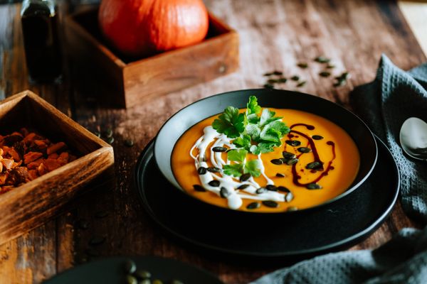 Soupe veloutée de potimarron et pommes de terre