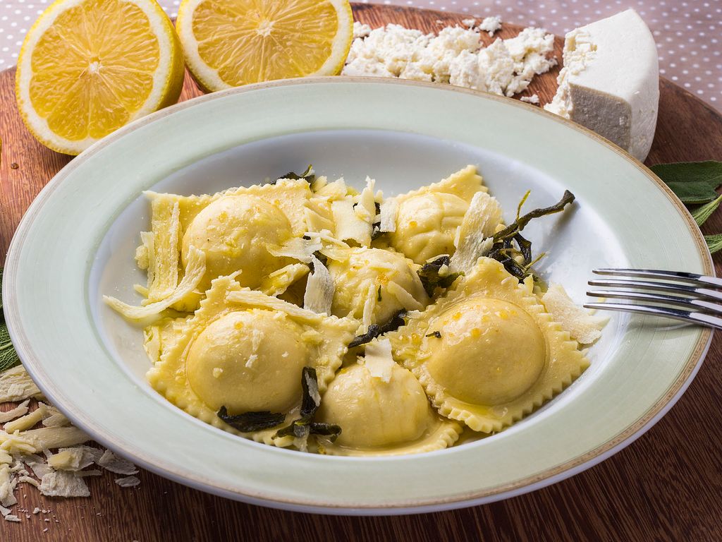 Raviolis maison viande/chèvre