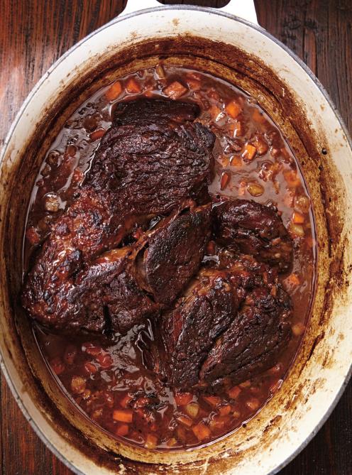 Boeuf braisé au vin rouge