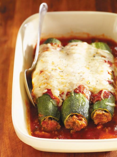 Courgettes farcies gratinées