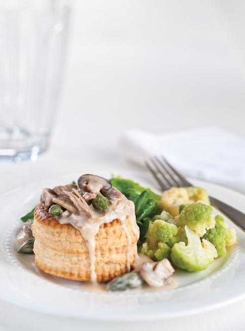 Vol-au-vent au canard et aux champignons