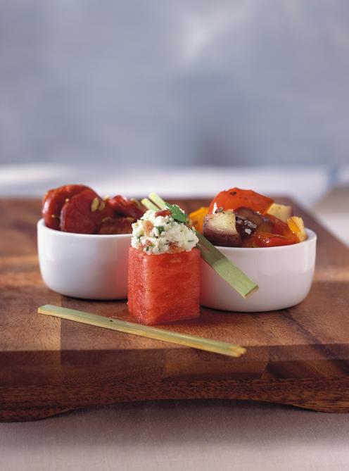 Bouchées de melon d’eau au chèvre