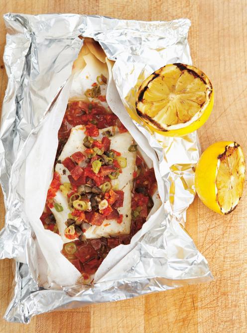Papillotes de poisson blanc et saucisse chorizo 