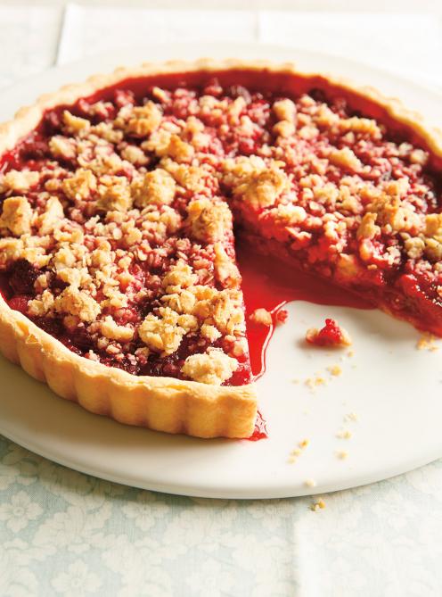 Tarte crumble aux framboises