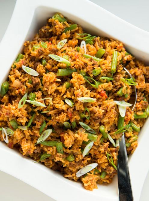 Casserole de riz au boeuf et aux tomates