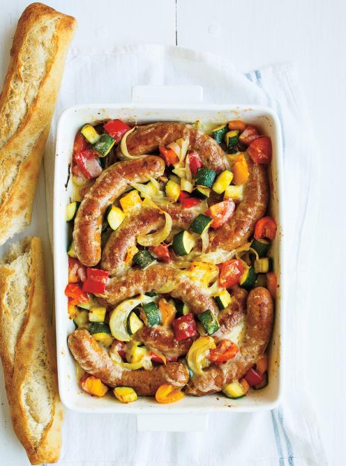 Casserole de saucisses à la ratatouille