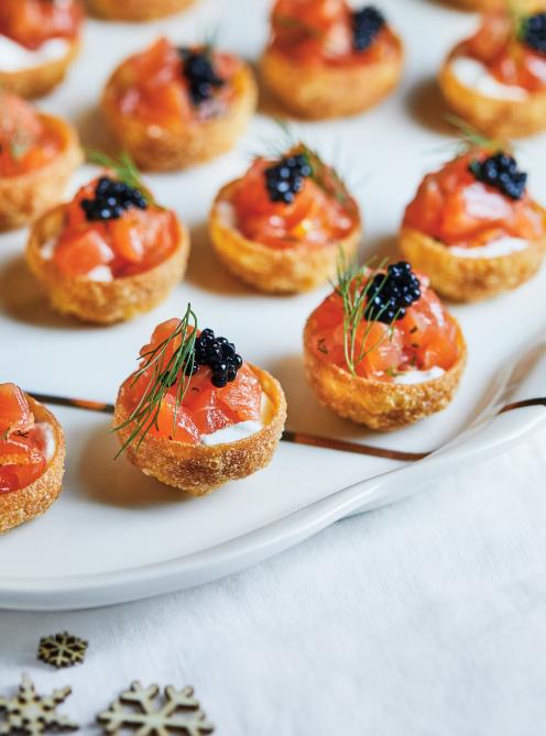 Canapés au gravlax de saumon et crème à la moutarde