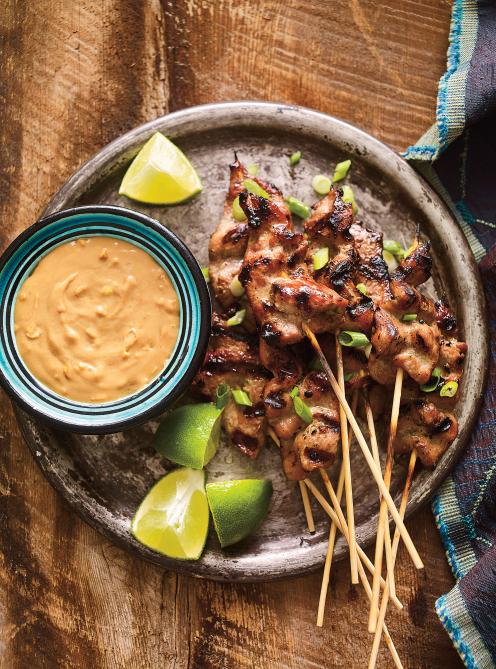 Brochettes de porc satay sans arachides