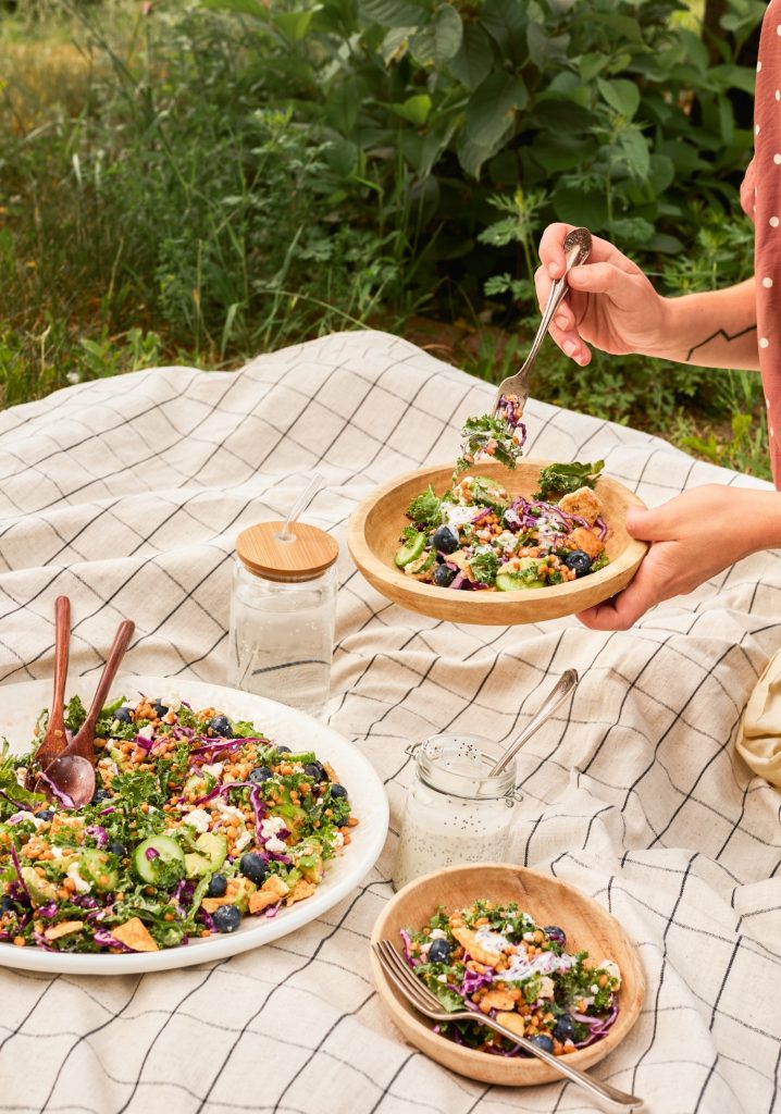 Salade de lentilles, de bleuets et de citron