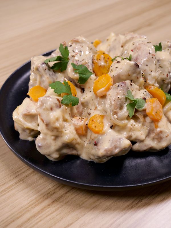 Sauté de porc à la crème de moutarde