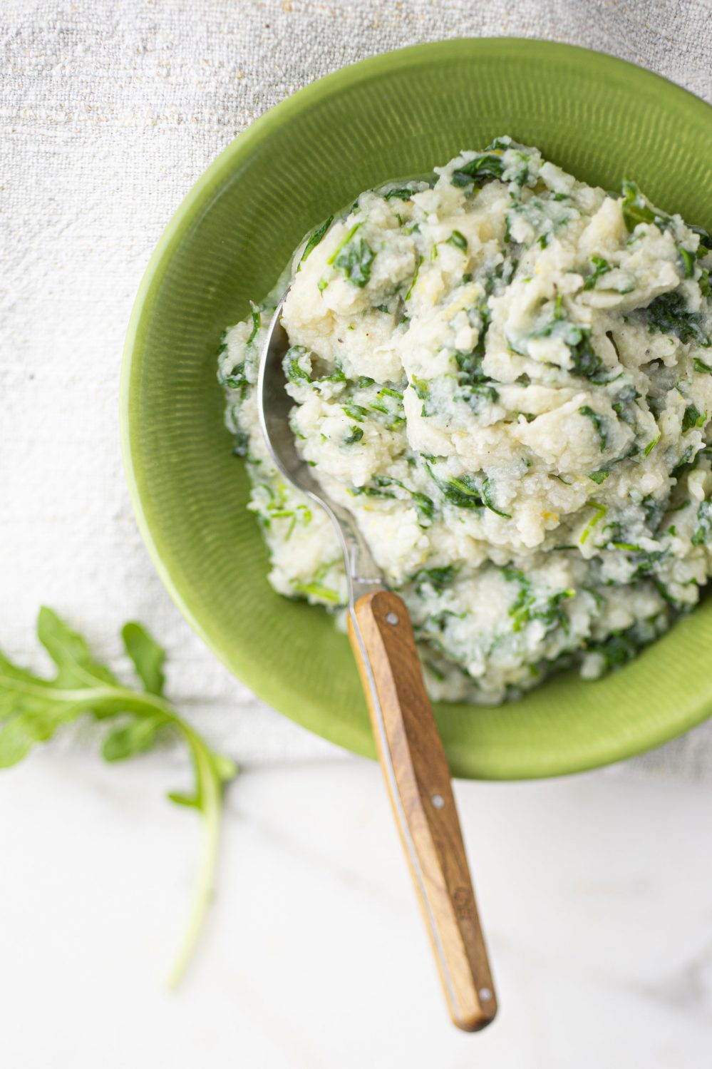 Purée de chou-fleur et roquette