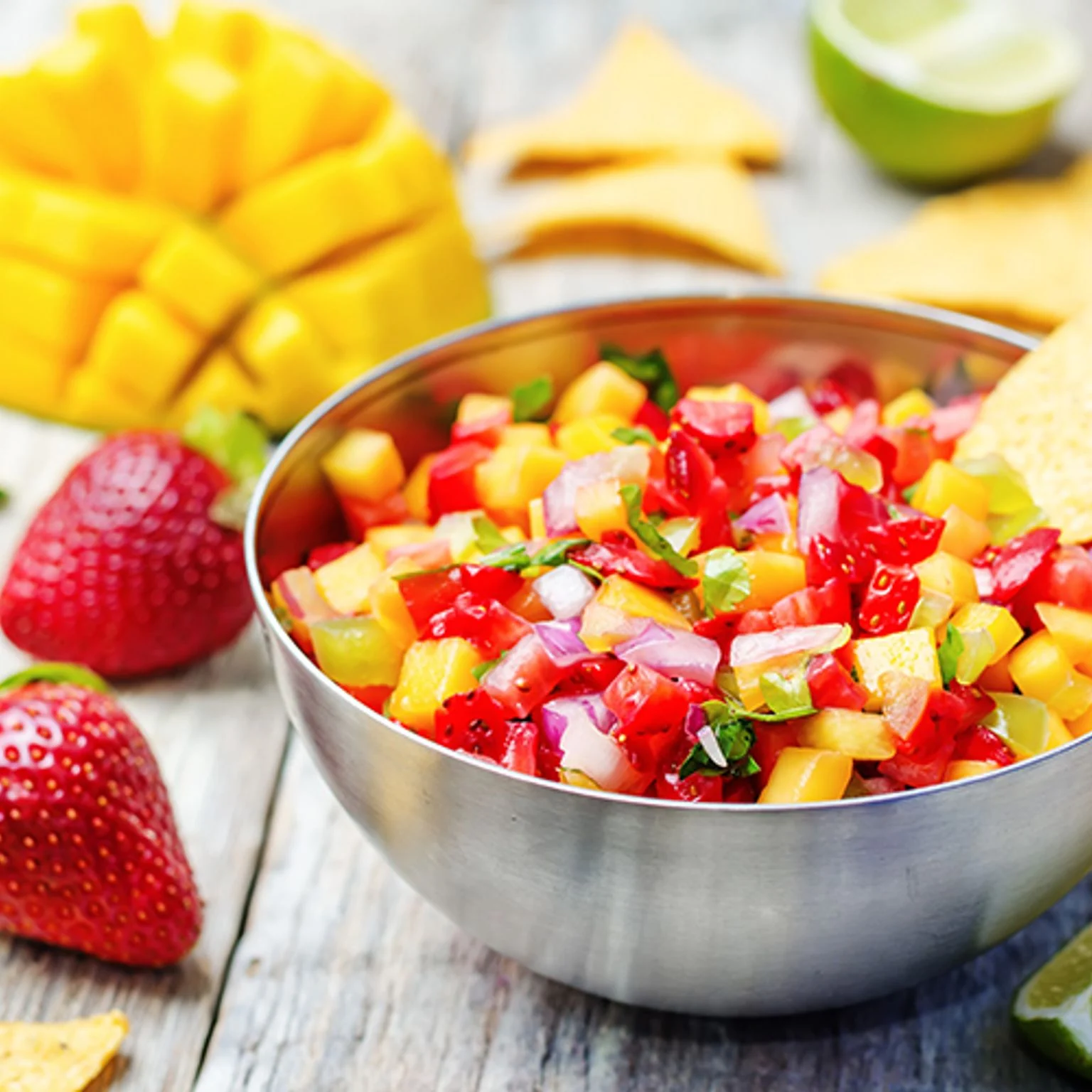 Salsa aux fraises et à la mangue