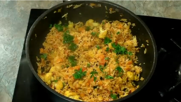 Recette indienne vidéo Fried rice (riz frit)