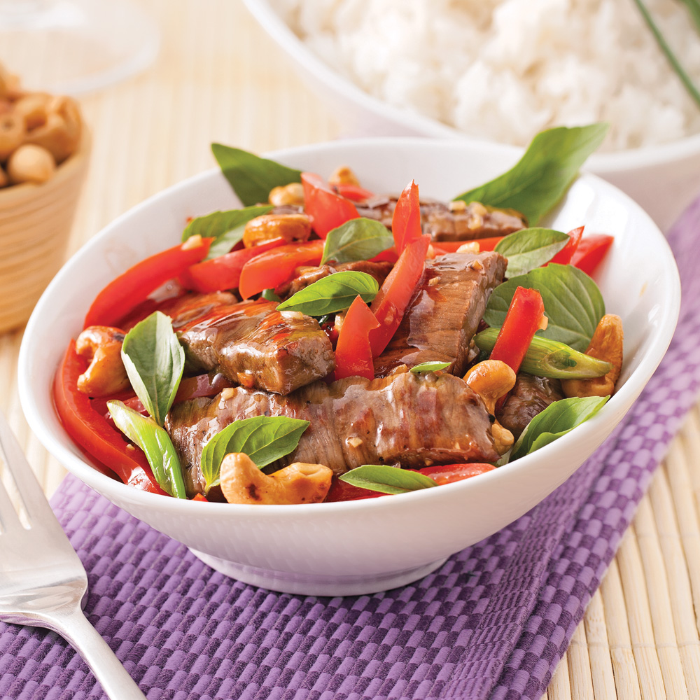 Boeuf au basilic thaï 