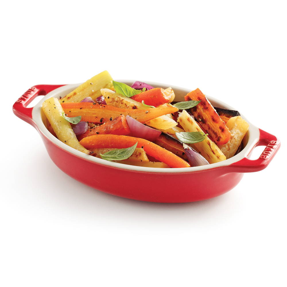 Carottes et rutabaga rôtis au basilic