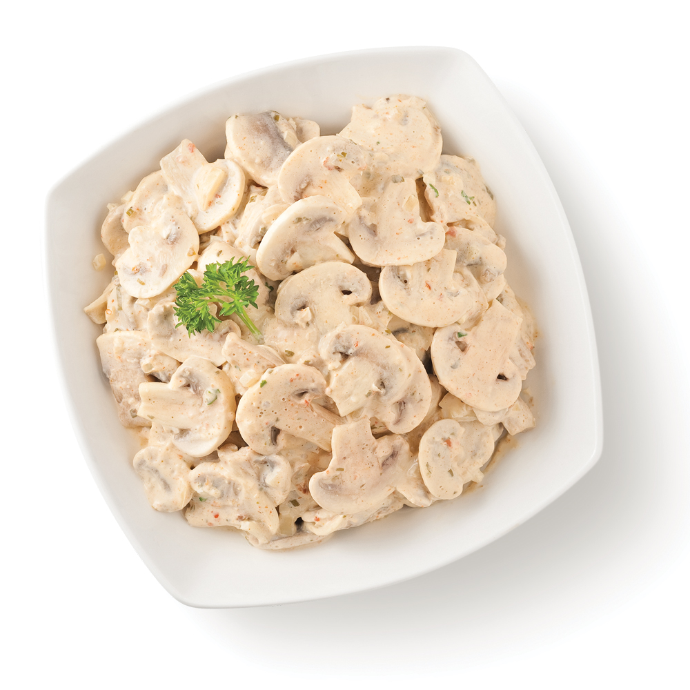 Champignons à la sauce crémeuse et pesto de tomates