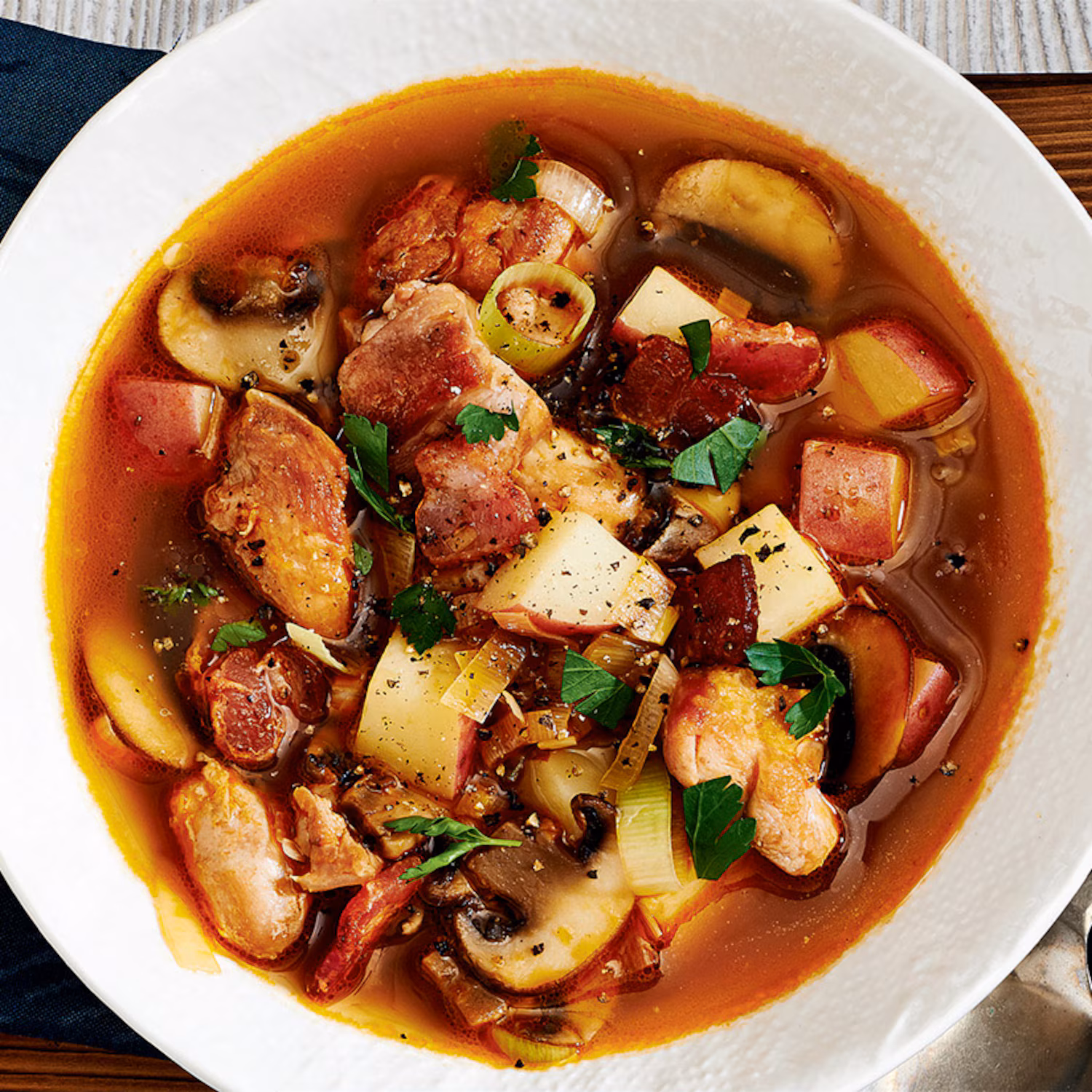 Soupe façon coq au vin