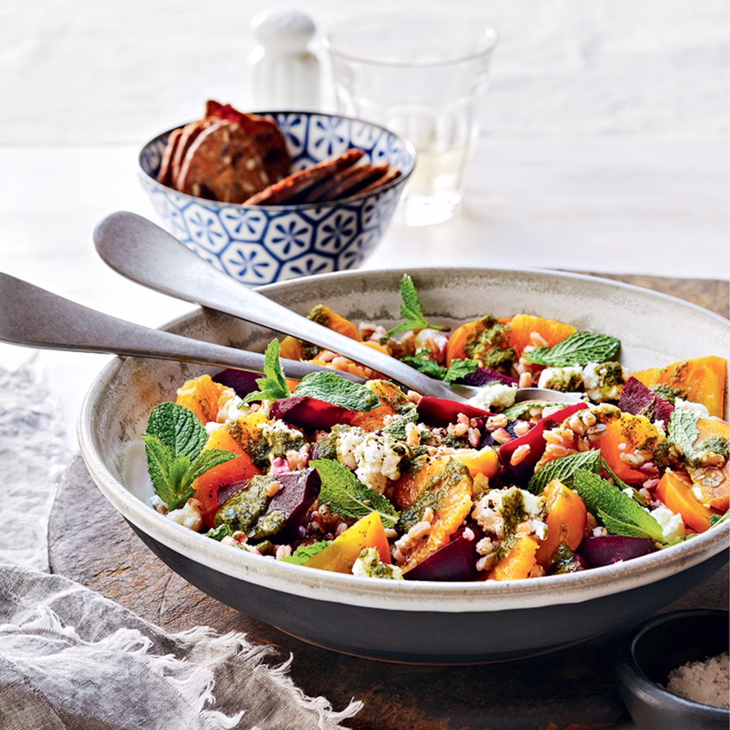 Salade de farro, betteraves et clémentines
