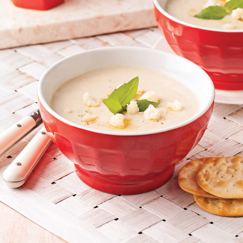 Crème de chou-fleur et ail rôti