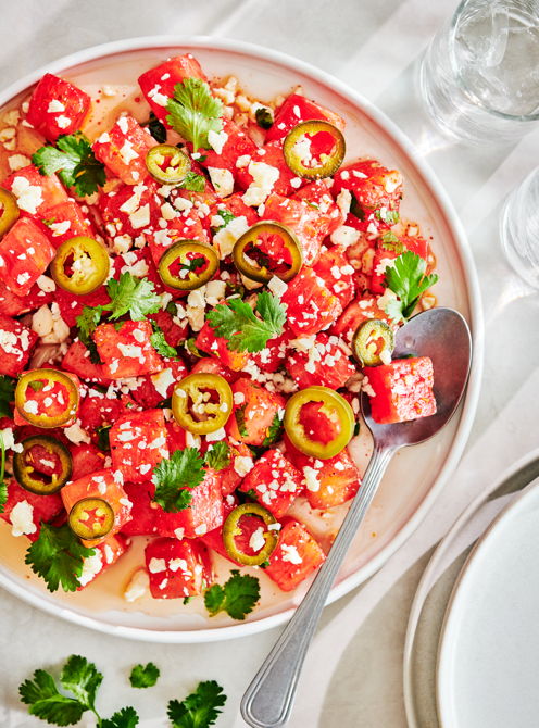 Salade de melon d’eau à la lime et aux jalapeños