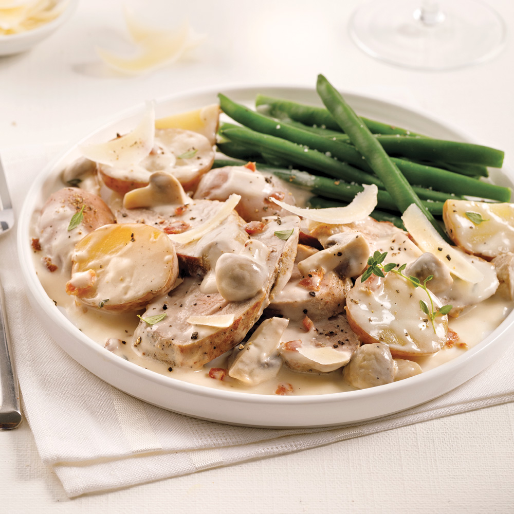 Filet de porc à la crème de champignons