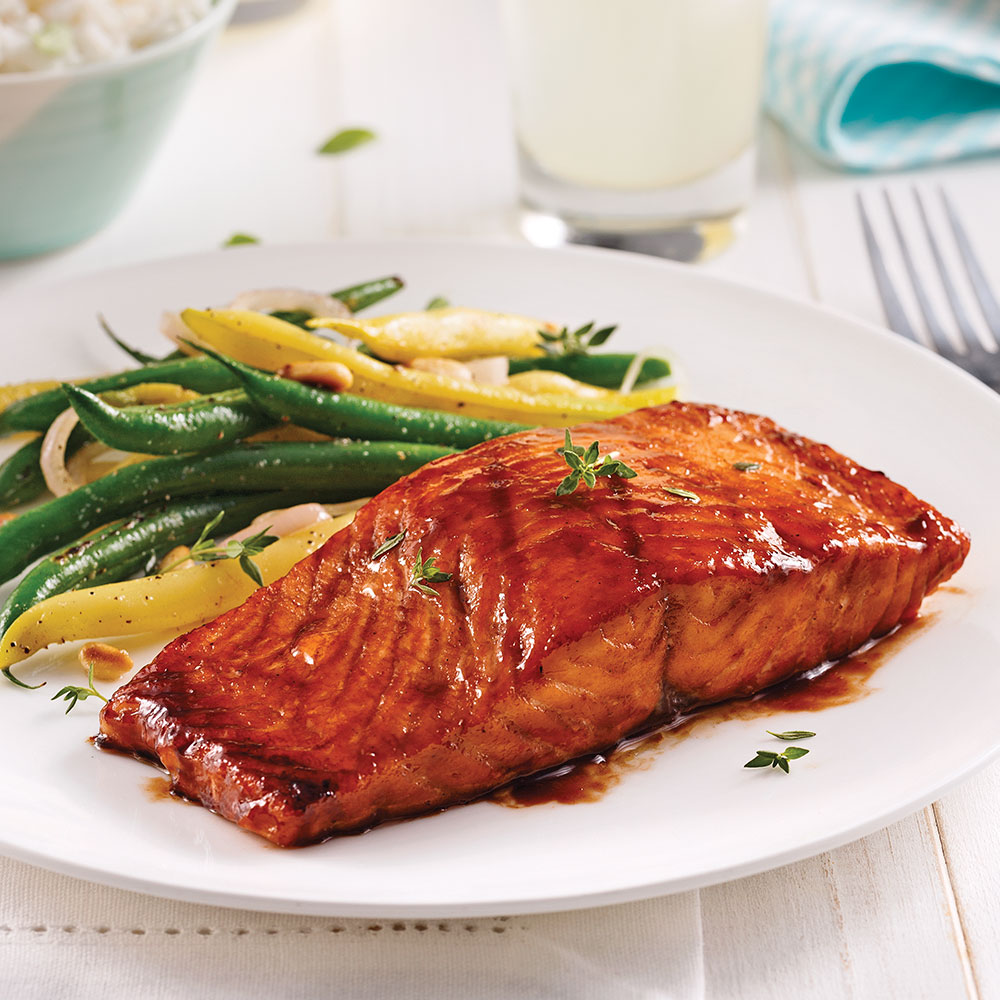 Filet de saumon, sauce barbecue au vinaigre balsamique