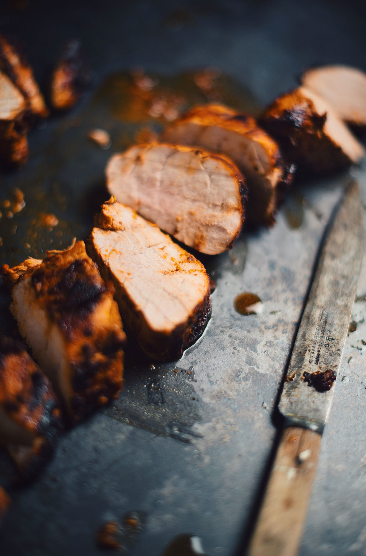 Filets de porc à la moutarde, au paprika fumé et au miel