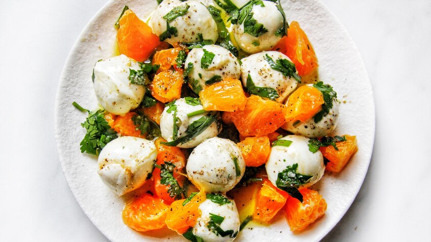 Fromage mozzarella aux clémentines et aux herbes