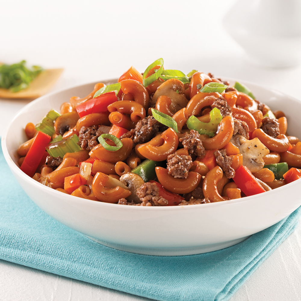 Macaroni chinois au boeuf haché
