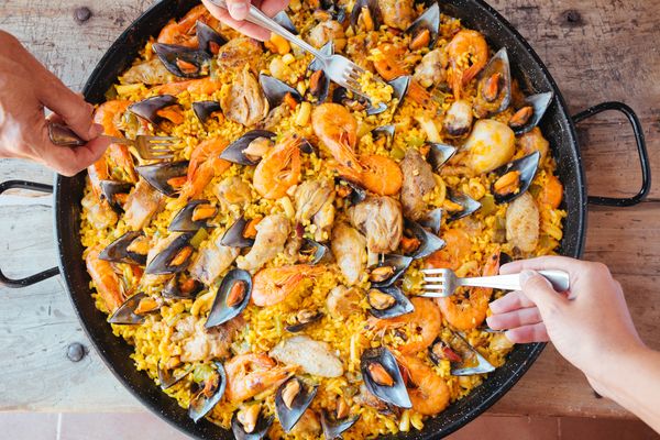 Paëlla fruits de mer, chorizo et poulet de Patou