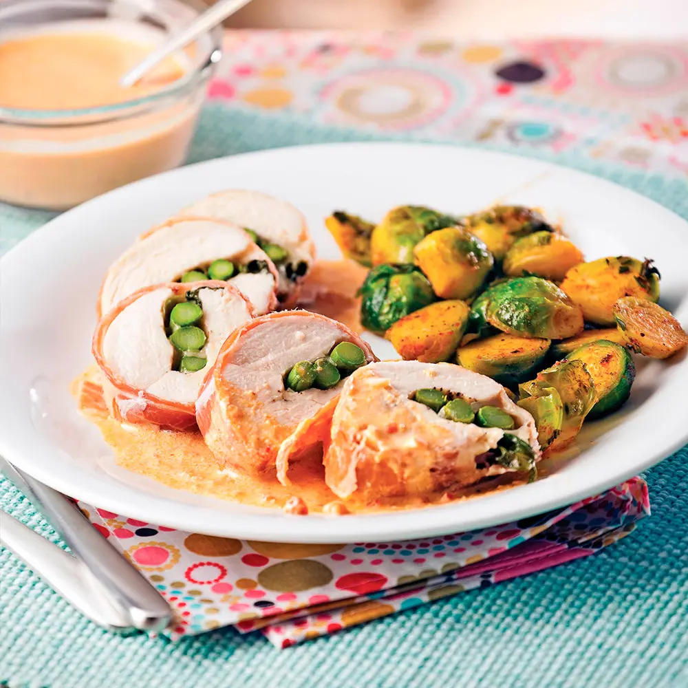 Poulet farci aux asperges et fromage suisse