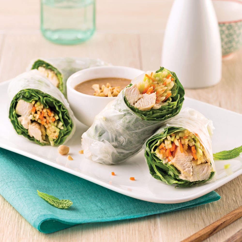 Rouleaux de printemps au poulet et légumes