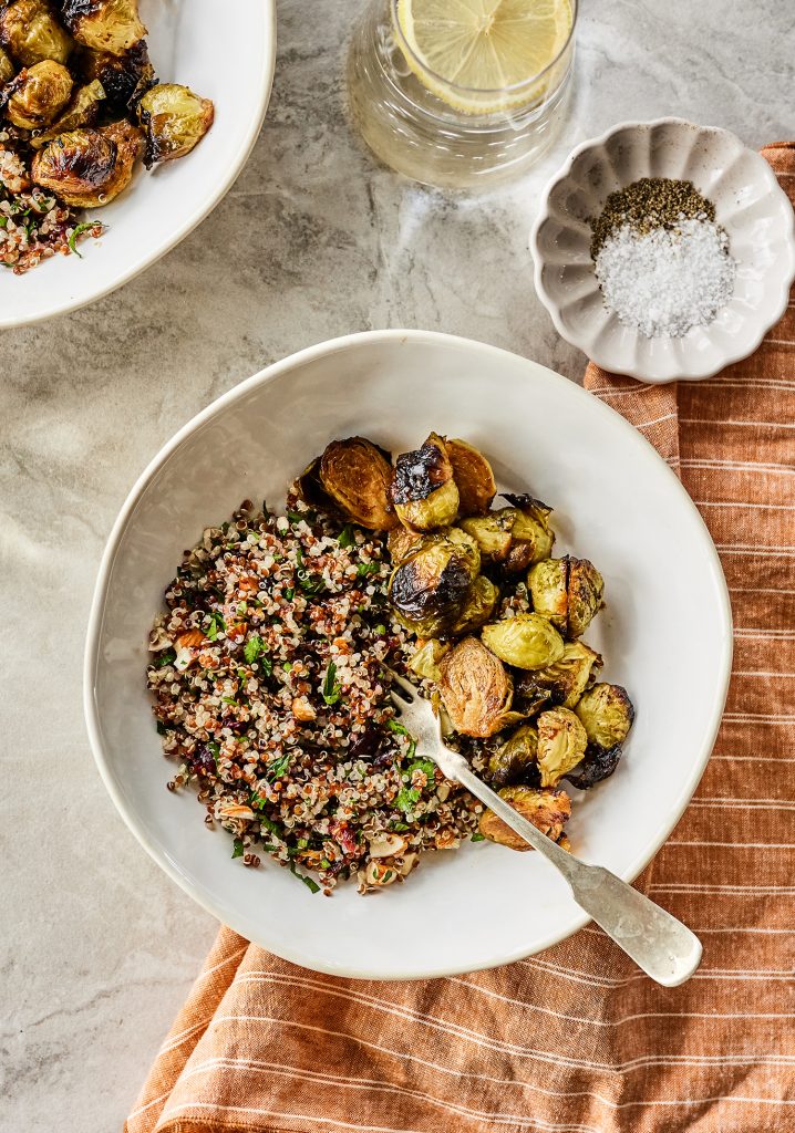 Salade de choux de Bruxelles rôtis