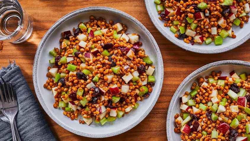 Salade de lentilles à l’érable et aux pommes