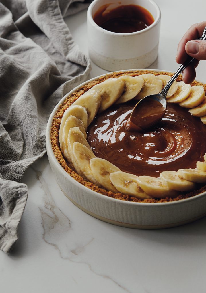 Tarte Graham au pouding aux bananes & au caramel