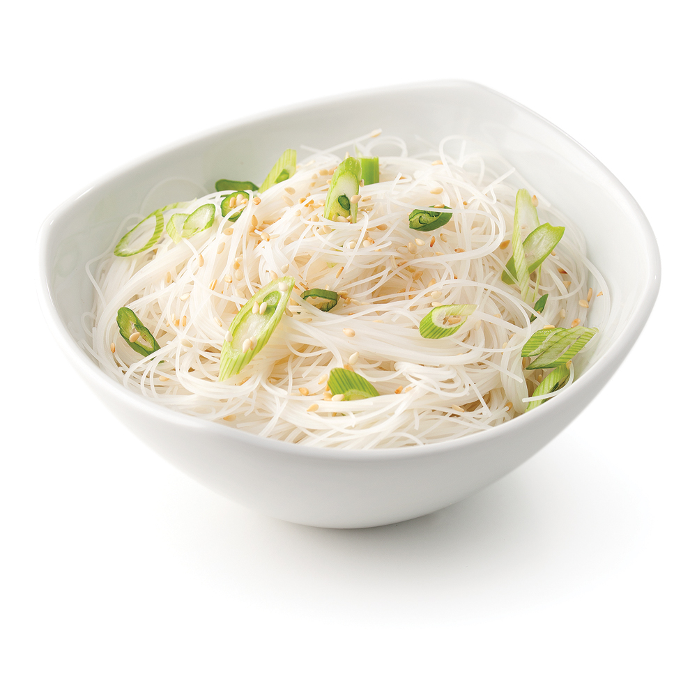 Vermicelles de riz aux oignons verts et graines de sésame
